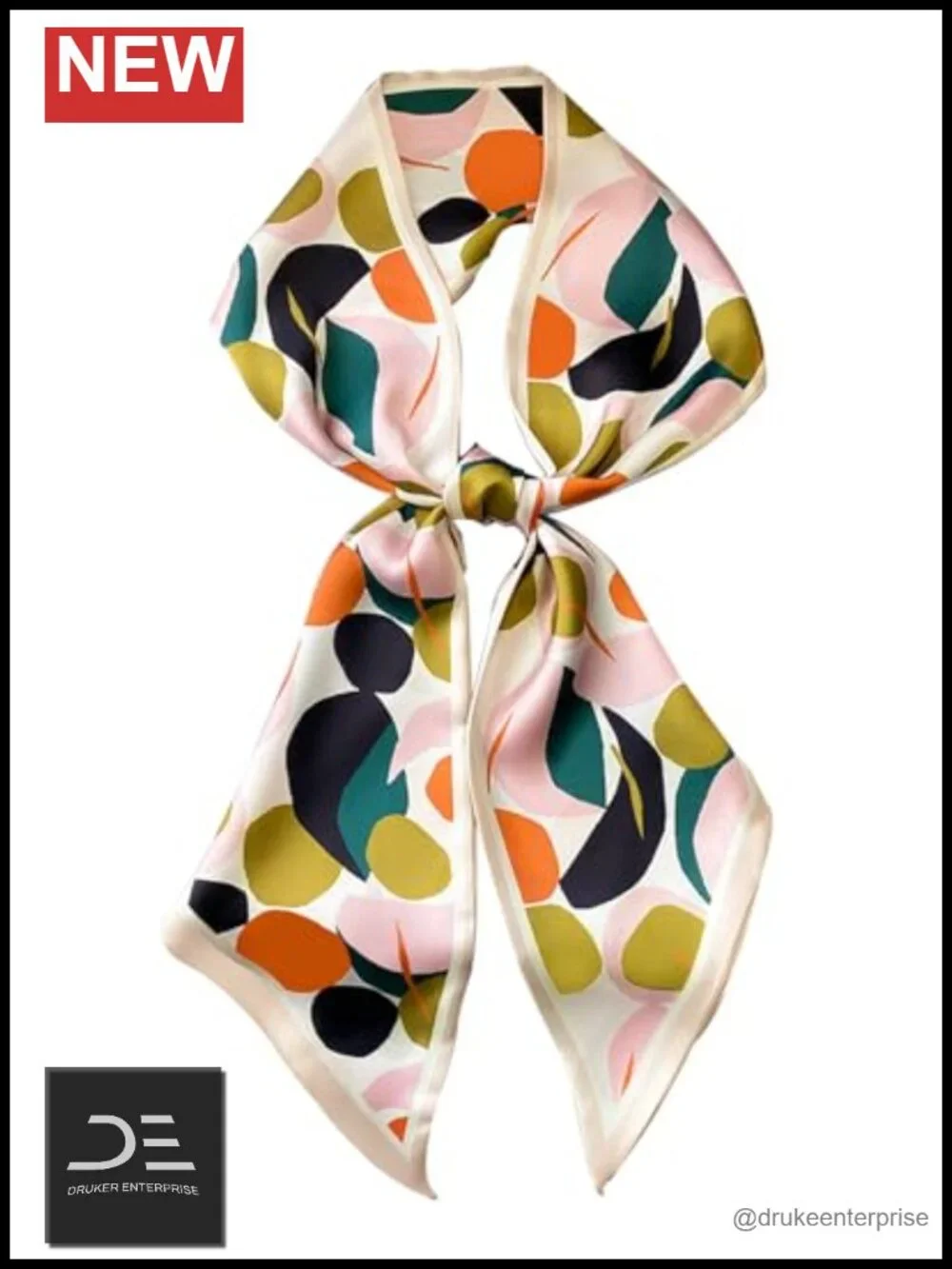 Silky Satin Headscarf Wrap Lightweight Fashion Scarf Multi-Use